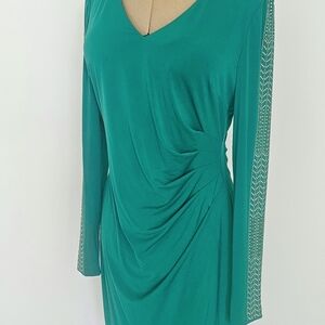Guess Teal Long Sleeve Dress